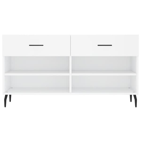 vidaXL Skobenk hvit 102x35x55 cm konstruert tre