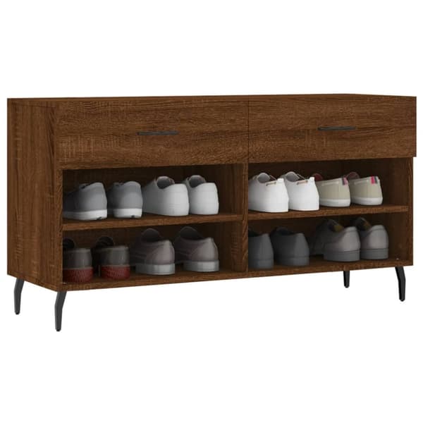vidaXL Skobänk brun ek 102x35x55 cm konstruerat trä