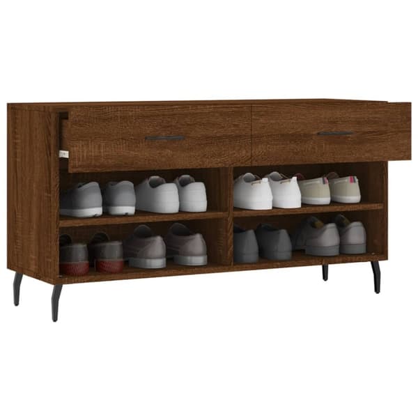 vidaXL Skobänk brun ek 102x35x55 cm konstruerat trä