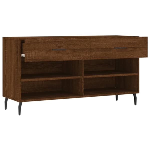 vidaXL Skobänk brun ek 102x35x55 cm konstruerat trä
