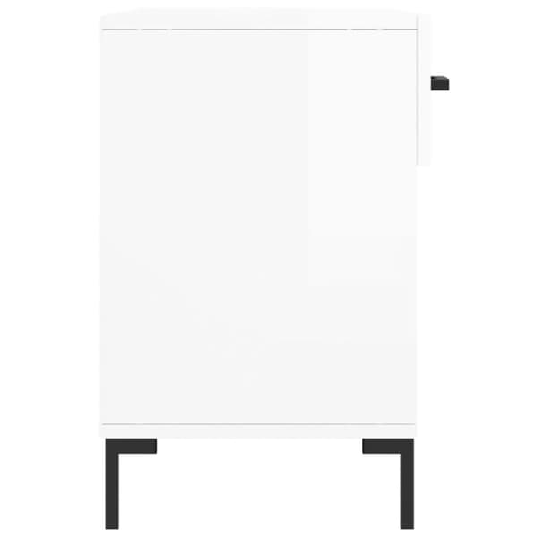 vidaXL Skobenk høyglans hvit 102x35x55 cm konstruert tre