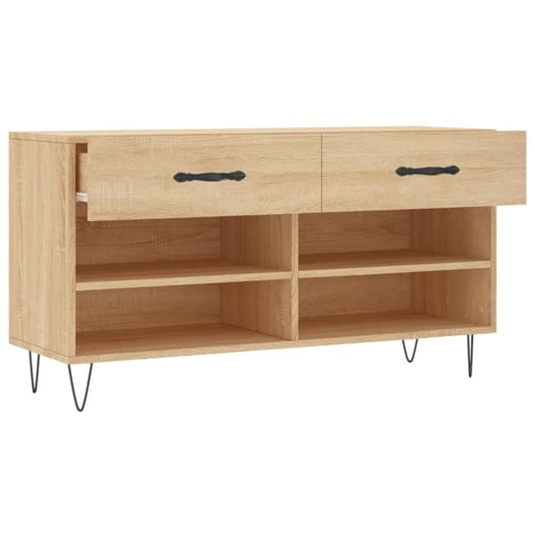 vidaXL Skoskap sonoma eik 102x35x55 cm konstruert tre