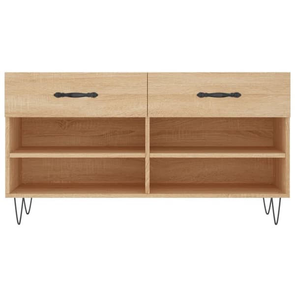 vidaXL Skoskap sonoma eik 102x35x55 cm konstruert tre