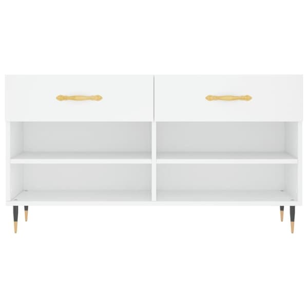 vidaXL Skobenk hvit 102x35x55 cm konstruert tre