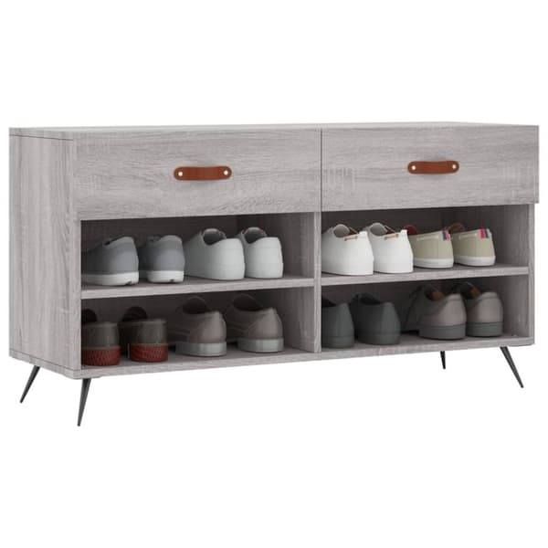 vidaXL Skoskap grå sonoma 102x35x55 cm konstruert tre