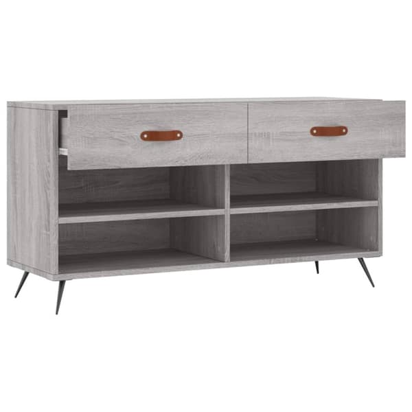 vidaXL Skoskap grå sonoma 102x35x55 cm konstruert tre