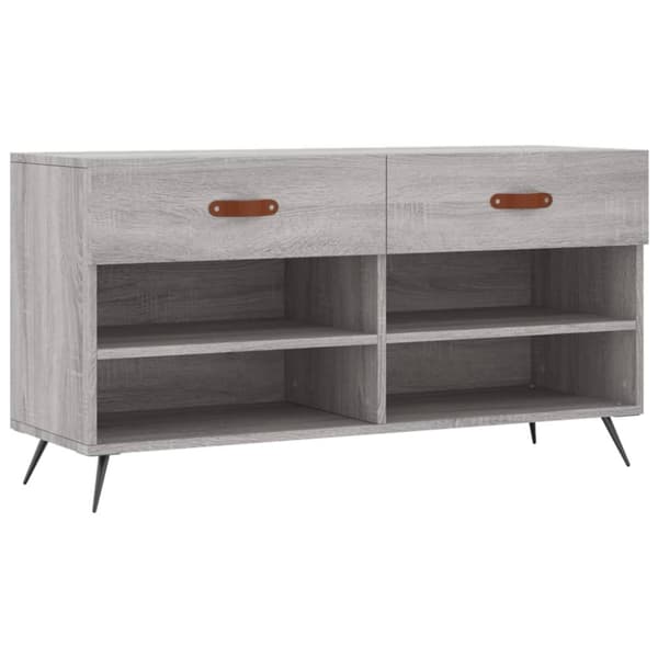 vidaXL Skoskap grå sonoma 102x35x55 cm konstruert tre