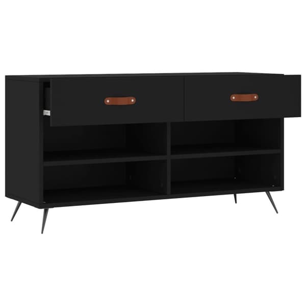 vidaXL Skobenk svart 102x35x55 cm konstruert tre