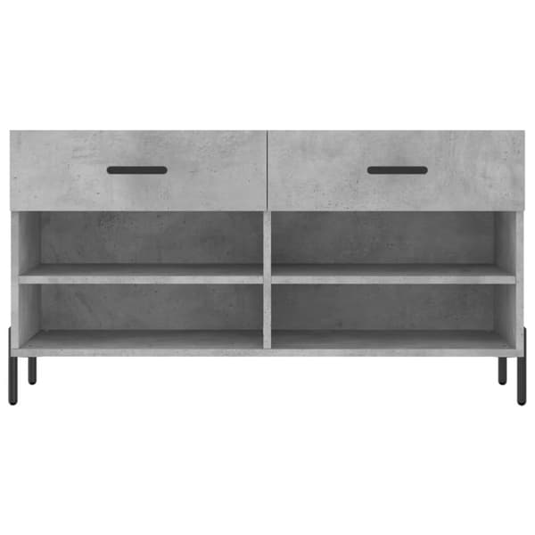 vidaXL Skobenk betonggrå 102x35x55 cm konstruert tre