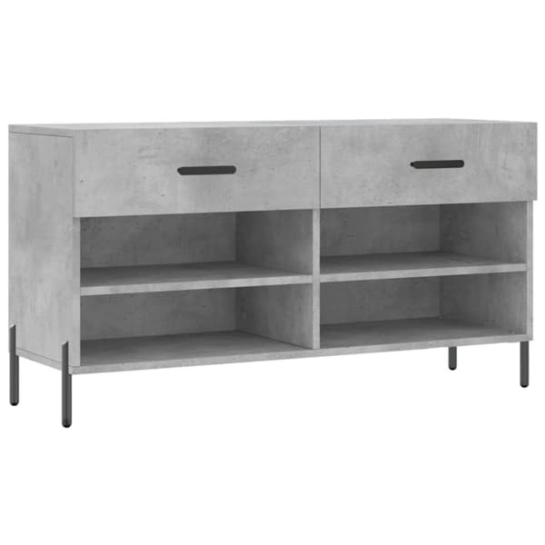 vidaXL Skobenk betonggrå 102x35x55 cm konstruert tre