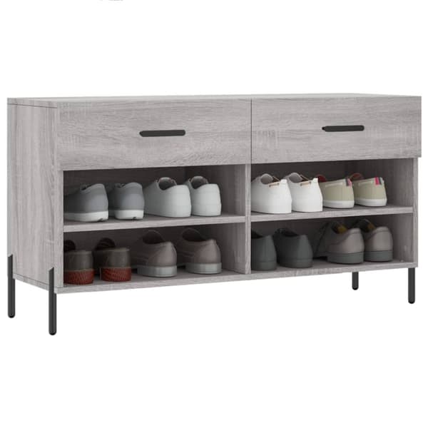vidaXL Skoskap grå sonoma 102x35x55 cm konstruert tre