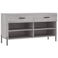 Pikkukuva 2 / 11: vidaXL Kenkäpenkki harmaa Sonoma 102x35x55 cm tekninen puu