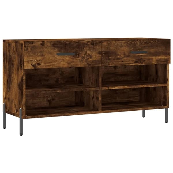 vidaXL skobænk 102x35x55 cm konstrueret træ røget egetræsfarve