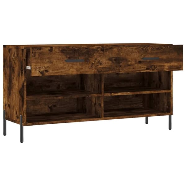 vidaXL Skobenk røkt eik 102x35x55 cm konstruert tre