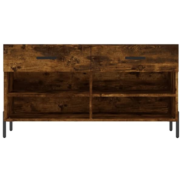 vidaXL Skobenk røkt eik 102x35x55 cm konstruert tre