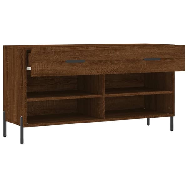 vidaXL Kenkäpenkki ruskea tammi 102x35x55 cm tekninen puu