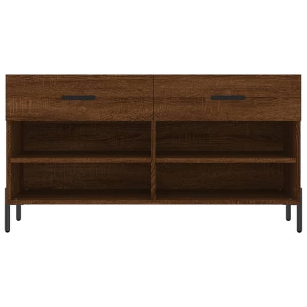 vidaXL Kenkäpenkki ruskea tammi 102x35x55 cm tekninen puu