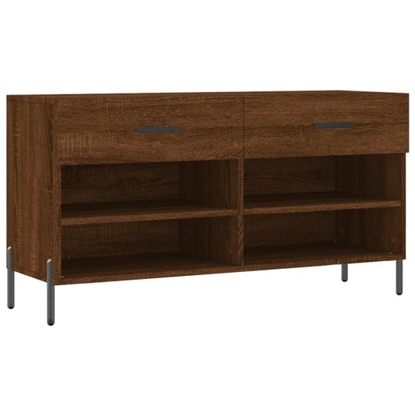vidaXL Kenkäpenkki ruskea tammi 102x35x55 cm tekninen puu