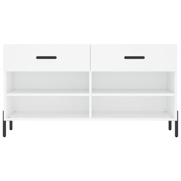 vidaXL Skobenk hvit 102x35x55 cm konstruert tre
