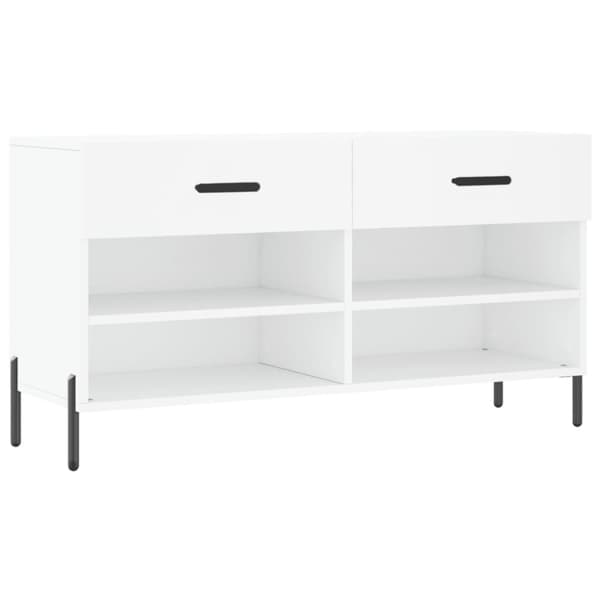 vidaXL Kenkäpenkki valkoinen 102x35x55 cm tekninen puu
