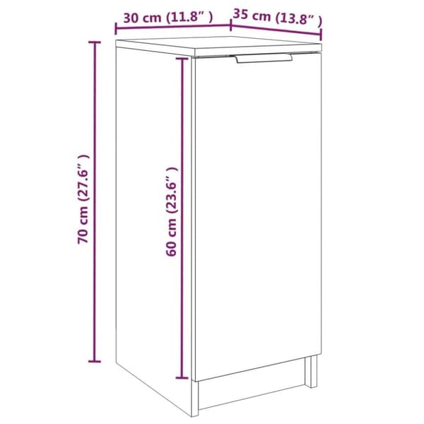 vidaXL Skoskap svart 30x35x70 cm konstruert tre