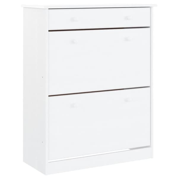vidaXL skoskab ALTA 77x35x96 cm massivt fyrretræ hvid