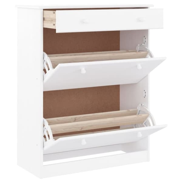 vidaXL skoskab ALTA 77x35x96 cm massivt fyrretræ hvid