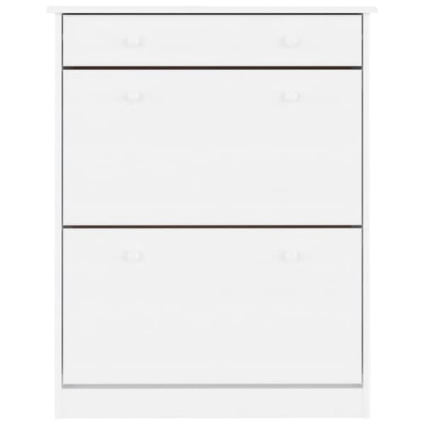 vidaXL skoskab ALTA 77x35x96 cm massivt fyrretræ hvid