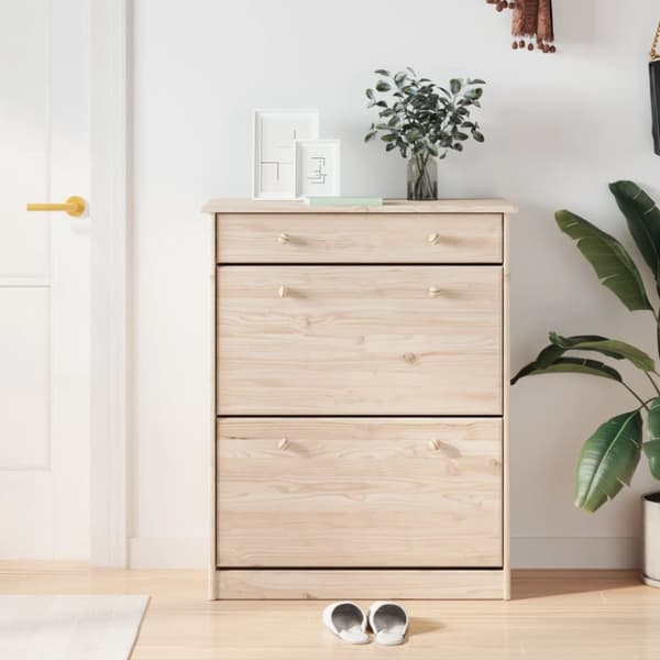 vidaXL skoskab ALTA 77x35x96 cm massivt fyrretræ