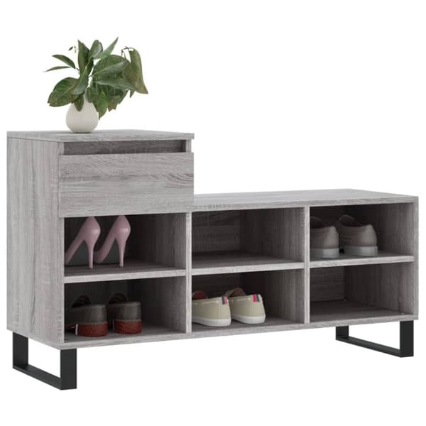 vidaXL skoskab 102x36x60 cm konstrueret træ grå sonoma-eg