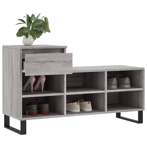 vidaXL skoskab 102x36x60 cm konstrueret træ grå sonoma-eg