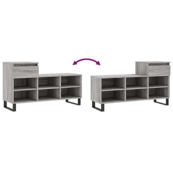 vidaXL skoskab 102x36x60 cm konstrueret træ grå sonoma-eg