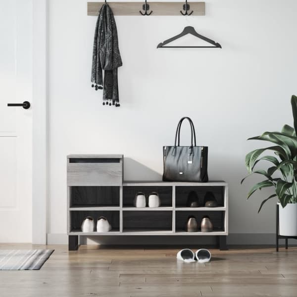 vidaXL skoskab 102x36x60 cm konstrueret træ grå sonoma-eg