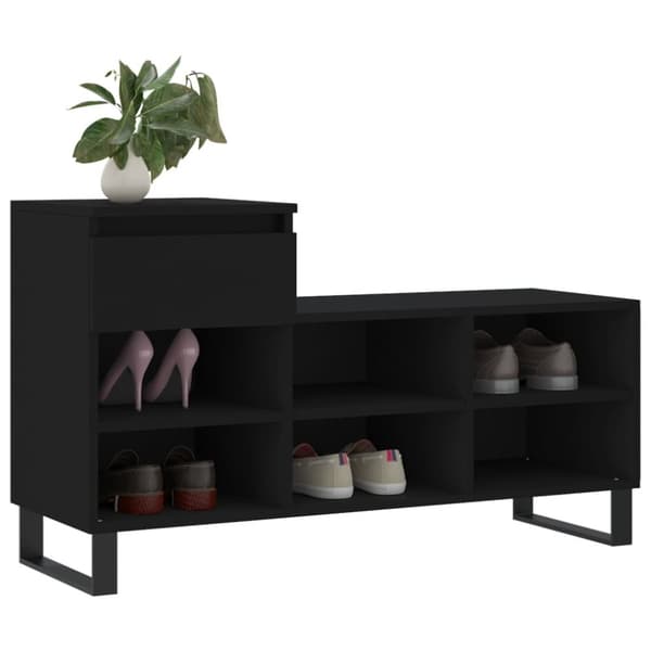vidaXL skoreol 102x36x60 cm konstrueret træ sort