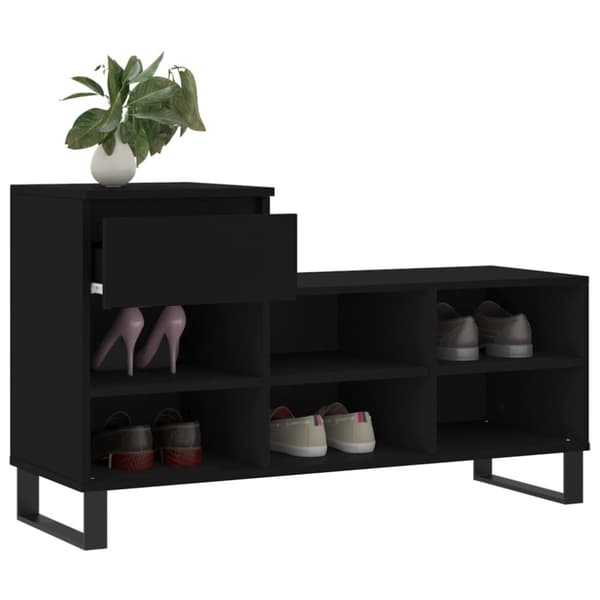 vidaXL skoreol 102x36x60 cm konstrueret træ sort