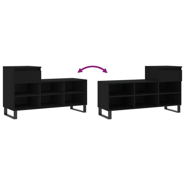 vidaXL skoreol 102x36x60 cm konstrueret træ sort
