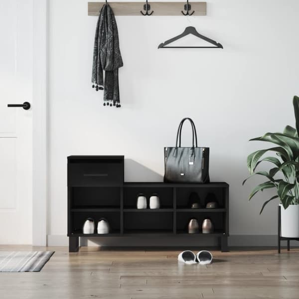 vidaXL skoreol 102x36x60 cm konstrueret træ sort