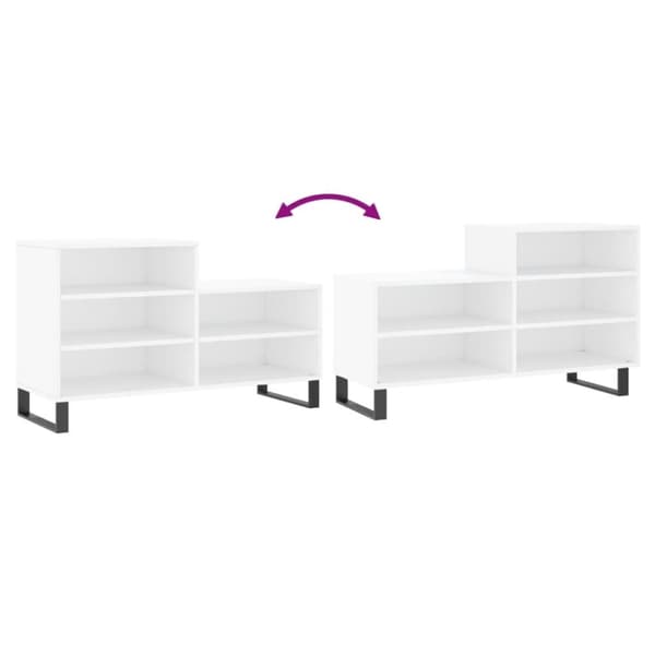 vidaXL skoreol 102x36x60 cm konstrueret træ hvid