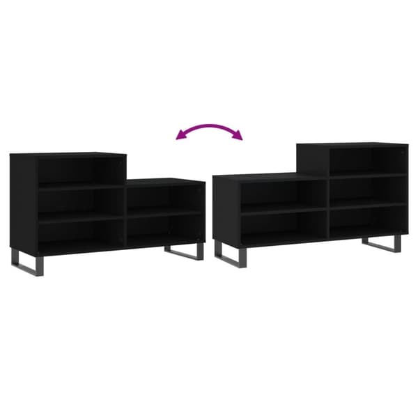 vidaXL Kenkäkaappi musta 102x36x60 cm tekninen puu