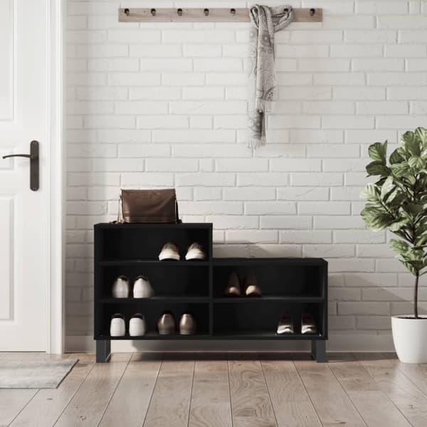 vidaXL Kenkäkaappi musta 102x36x60 cm tekninen puu