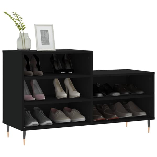 vidaXL skoreol 102x36x60 cm konstrueret træ sort