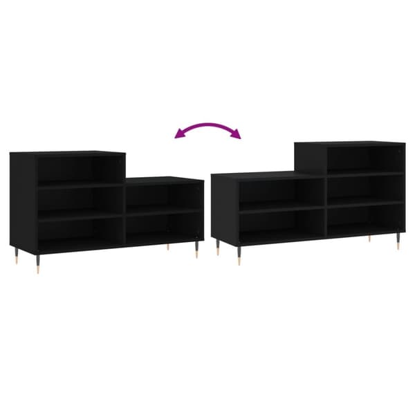 vidaXL skoreol 102x36x60 cm konstrueret træ sort