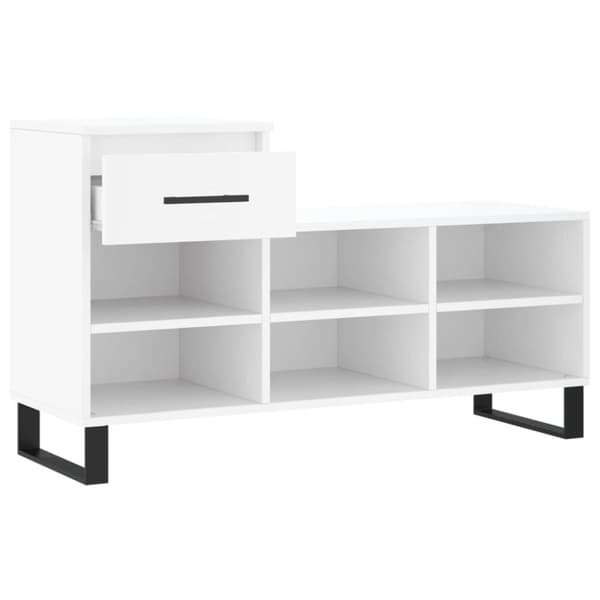 vidaXL Skoskap hvit 102x36x60 cm konstruert tre