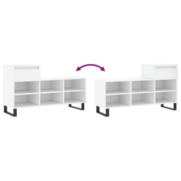 vidaXL Skoskap hvit 102x36x60 cm konstruert tre