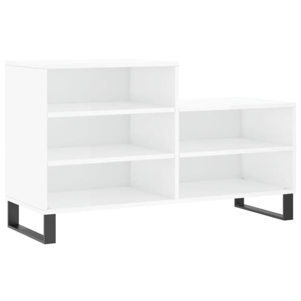 vidaXL skoreol 102x36x60 cm konstrueret træ hvid højglans