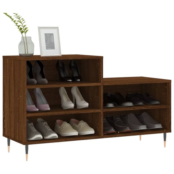 vidaXL Skoskap brun eik 102x36x60 cm konstruert tre