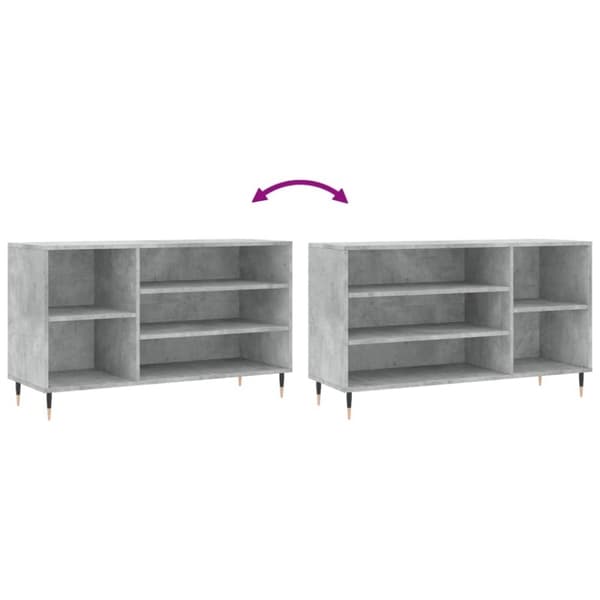 vidaXL skoreol 102x36x60 cm konstrueret træ betongrå