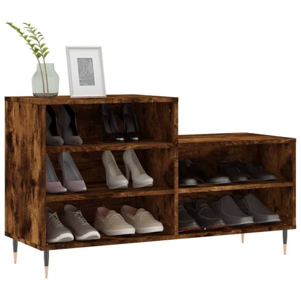 vidaXL Skoskap røkt eik 102x36x60 cm konstruert tre