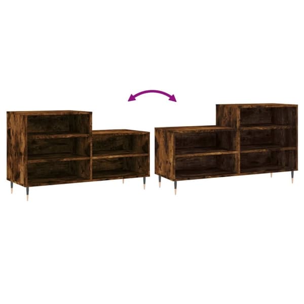 vidaXL Skoskap røkt eik 102x36x60 cm konstruert tre