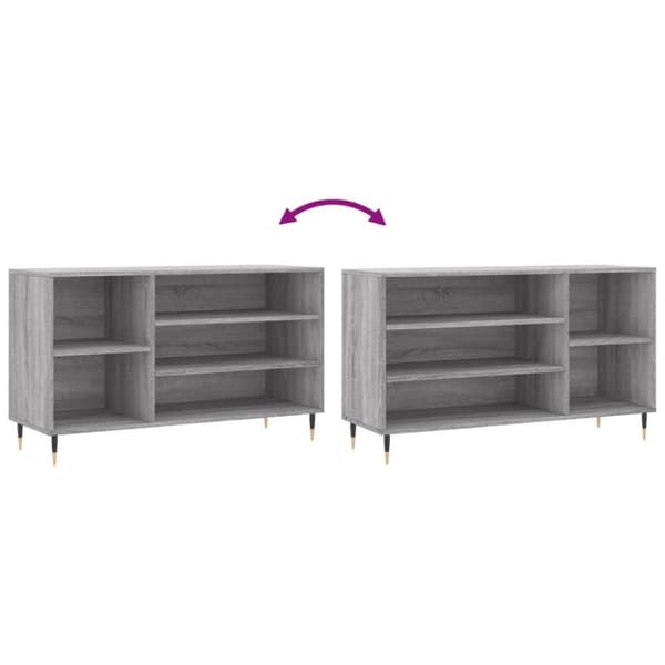 vidaXL skoskab 102x36x60 cm konstrueret træ grå sonoma-eg